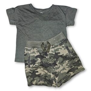 18M Green Shirt and Camouflage‎ Shorts Matching Set For Baby Boy | Girl | Unisex